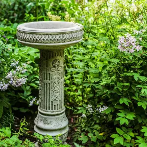 Sunflower Design Tall Birdbath