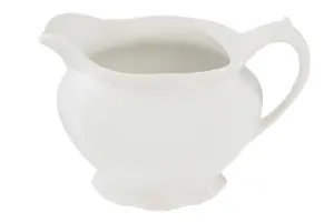 Interiors by Premier Quinn Embossed White Creamer