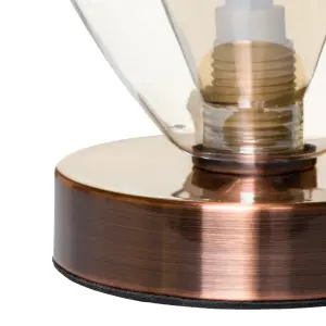 Inlight Batu Conical Brushed Satin Antique Copper effect Table lamp