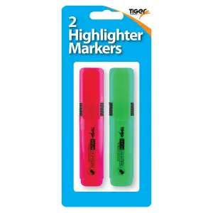 Tiger Stationery Highlighter (Pack of 2) Red/Green (One Size)