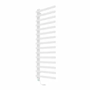 Rinse Bathrooms Minimalist Electric Thermostatic Bathroom Heated Towel Rail Radiator 1600x600mm 800W White