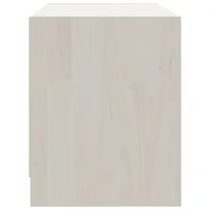 Berkfield TV Cabinet White 80x31x39 cm Solid Pinewood