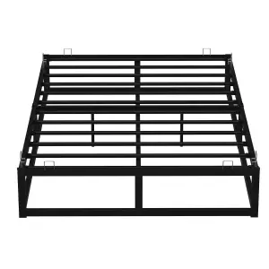 House of Home King Bed Frame Extra Strong Platform Black Metal Frame Bedroom Easy Build