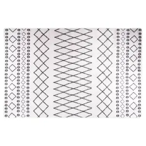 Rug Washable 160x230 cm Black and White Anti Slip