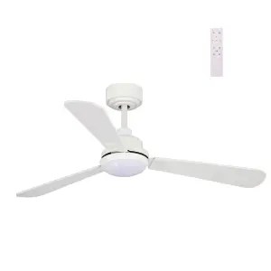 Luminosa Noe LED 3 Blade DC Ceiling Fan 3CCT 18W 1500Lm Reversible Blades Ash/White