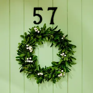 35cm Green Mistletoe & White Berries Christmas wreath