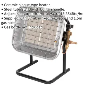 Adjustable Space Warmer Propane Heater with Steel Stand and 1.5m Gas Hose