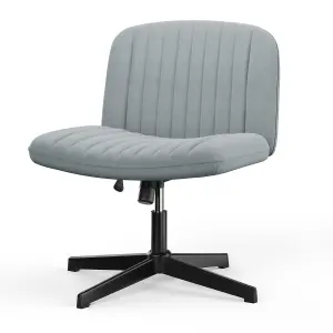 Stylish Armless Office Chair with Height Adjustable, Wide Seat, Perfect for Home Office and Bedroom-Grey