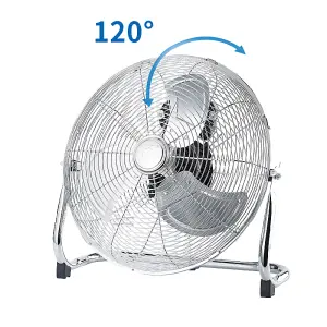 18 inch Silver 90W Floor Standing Cooling Fan