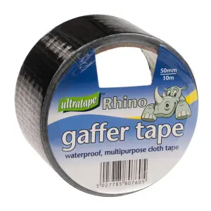 Ultratape Rhino Waterproof Gaffer Cloth Tape (Pack Of 6) Black (One Size)