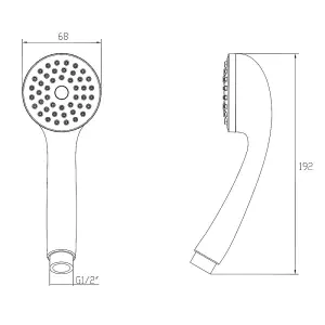 Invena Universal Bathroom Shower Head Replacement Chrome Plated Plastic Handle