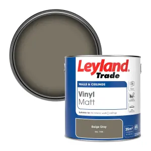 Leyland Trade Vinyl Matt Walls & Ceilings Emulsion Paint Beige Grey (RAL 7006) 2.5L