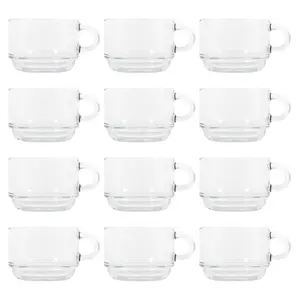 LAV Cozy Stacking Glass Coffee Cups - 270ml - Pack of 12