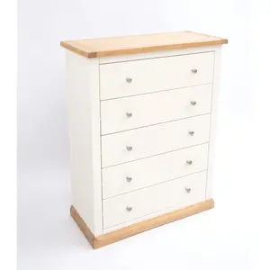 Trevi 5 Drawer Chest of Drawers Chrome Knob