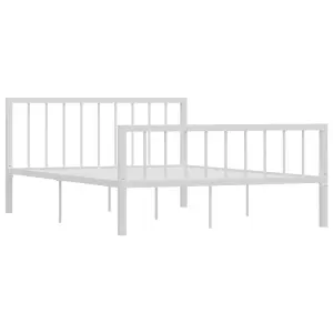 Berkfield Bed Frame White Metal 140x200 cm