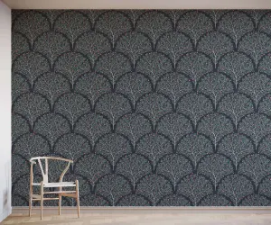 Bobbi Beck eco friendly Blue arch flower and leaf Wallpaper