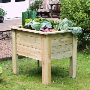 Zest Wooden Deep Root Planter Raised Vegetable Flower Bed Garden 1m