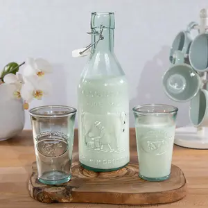 Recycled Glass Creative Entertaining Kitchen Dining Set of 6 Absolute Milk Tumblers 300ml