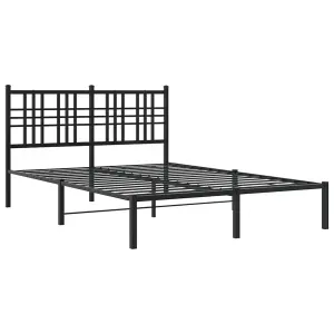 Berkfield Metal Bed Frame without Mattress with Headboard Black 120x190cm