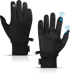 Warm Winter Gloves, Windproof Waterproof Touchscreen Running Gloves, Non-Slip Elastic Cuff Thermal Gloves For Men Women Running Driving Cycling