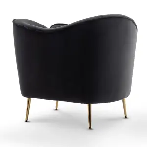 Velvet Black Sofia Accent Chair