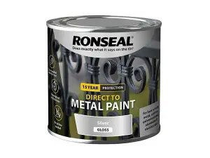 Ronseal Direct to Metal Paint Gloss 250ml SILVER