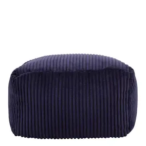 icon Theo Corduroy Bean Bag Pouffe Navy Blue Footstool Bean Bags