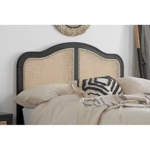 Birlea Leonie King Rattan Bed Black