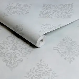 Shabby Chic by Rachel Ashwell Diamond Motif Blue Damask Wallpaper