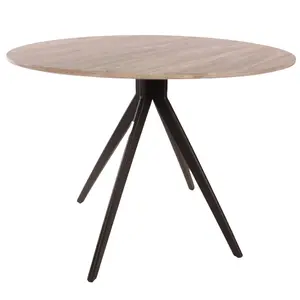 Core Products Aspen Grey Oak Effect 100cm Round Dining Table with 4 Light Grey Plastic Duo Design Chairs