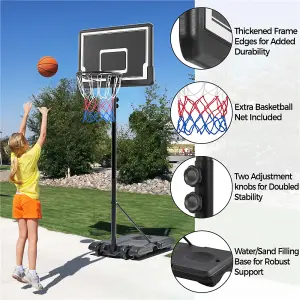 Yaheetech Portable Basketball System with Adjustable Pole 82cmL x 59.5cmW