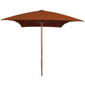 Berkfield Outdoor Parasol with Wooden Pole Terracotta 200x300 cm