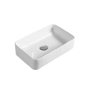 Rectangular Compact Ceramic Countertop Vessel without Overflow - 365mm