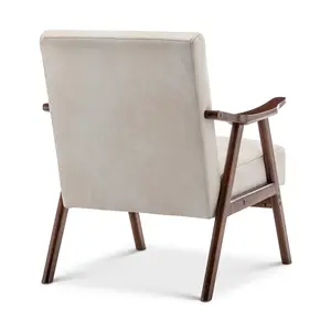 Faux Leather Suede Cream Selma Accent Chair