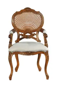 Hampton French Rattan Chair - Wood - L63 x W61 x H101 cm