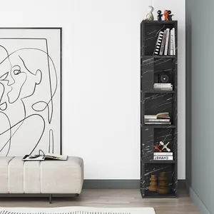 Bensonhurst Corner Bookcase Unique Design & Modern Style Black/White