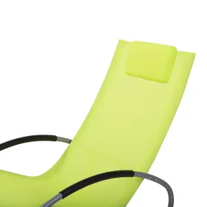 Sun Lounger Metal Lime Green CAMPO