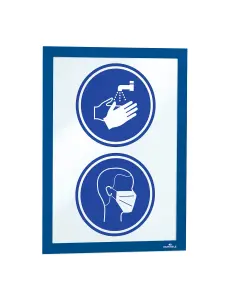 Durable DURAFRAME Self Adhesive Magnetic Signage Frame - 10 Pack - A4 Blue