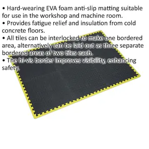 EVA Foam Interlocking Jigsaw Mat with High Visibility Edges - 1200 x 1800mm Floor Covering