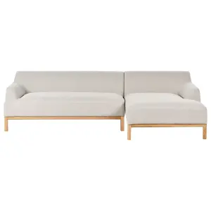 Left-Hand Corner Sofa SOSJO Light Beige Fabric Left Hand