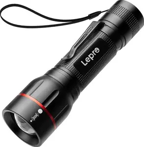 Lepro LED Torch Super Bright, LE2050 Pocket Flashlight, Zoomable, Waterproof, 5 Modes, Clip On, Small Hand Torch Powered By 18650 Or AAA Battery