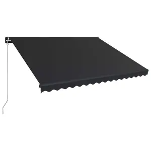 Berkfield Manual Retractable Awning with LED 400x300 cm Anthracite