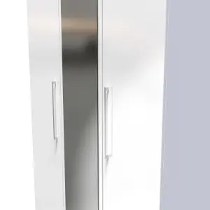 Chester Triple Mirror Wardrobe in White Gloss (Ready Assembled)