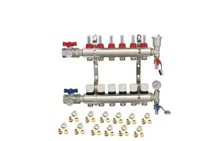 Warmer System Underfloor Heating 6 Port PSW Manifold with Grundfos Pump and Blending Valve Set