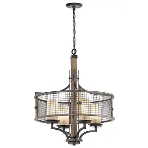 Luminosa Ahrendale Multi Arm Chandelier 4 Light Mesh Iron Finish, E27