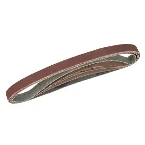 5 PACK 13mm x 457mm Sanding Belts 40 60 80 120 Grit Aluminium Oxide Cloth Backed