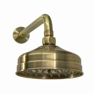 ENKI Traditional Antique Brass Fixed Wall Mounted Brass Shower Head 150mm