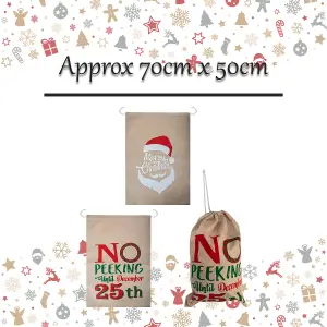 Christmas Santa Sack Xmas Themed 1 x Varied Design 70x50cm Christmas Themed