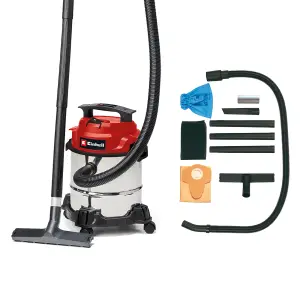 Einhell Wet And Dry Vacuum Cleaner 12L Stainless Steel 1250W With Blower Function Corded Electric TC-VC 1812 S