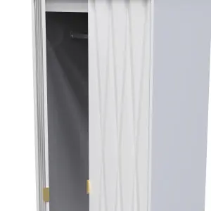 Diamond Ready assembled Modern Matt white 2 Drawer Tall Double Wardrobe (H)1970mm (W)740mm (D)530mm